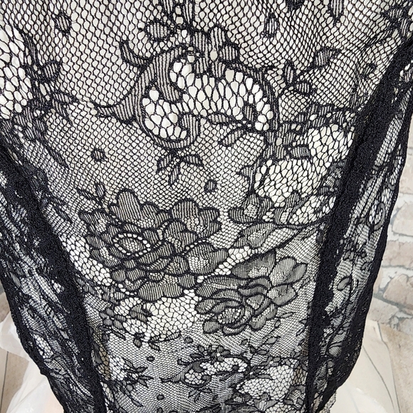 Victoria's Secret Sexy Little Things Lace Babydoll Slip Dress Black Cream 36C - Picture 4 of 15